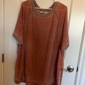 Free people oversized side slit tee